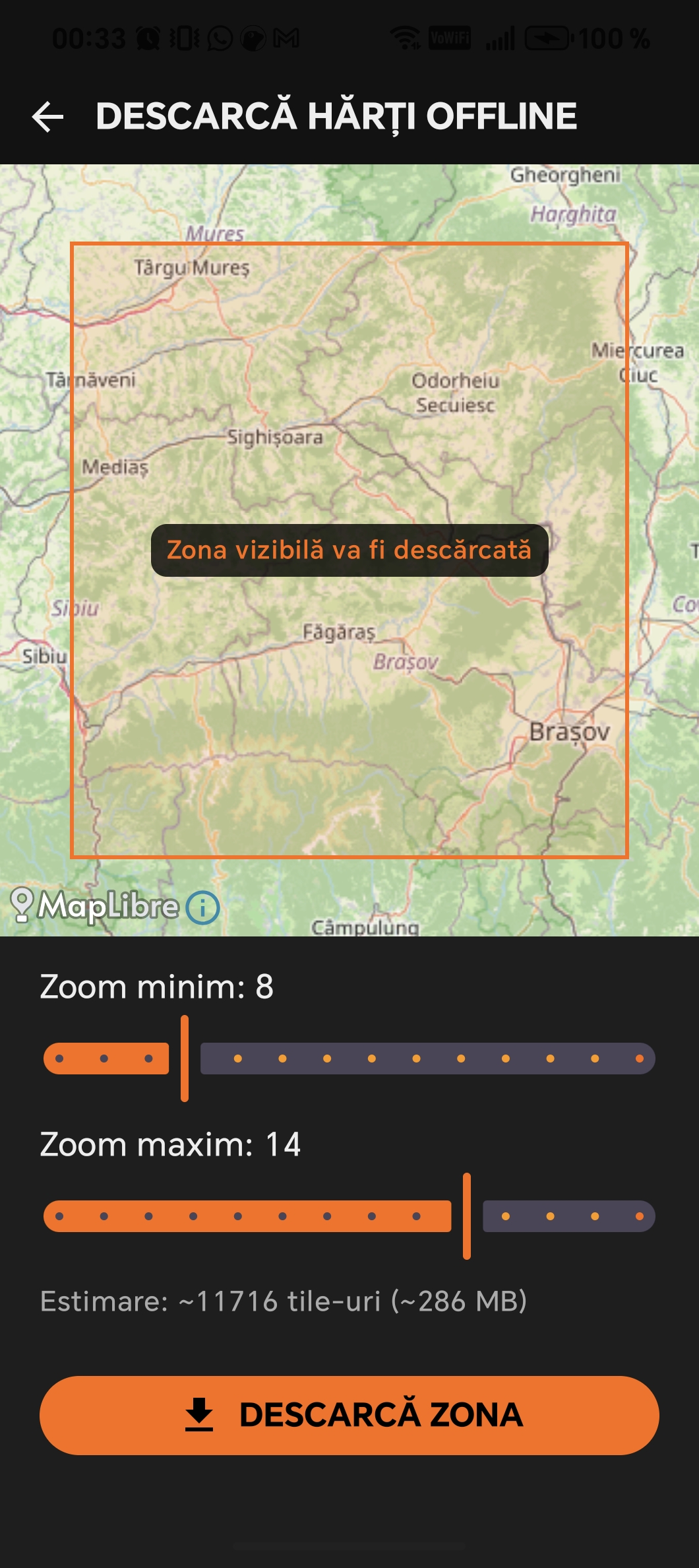Descarcă hărți offline