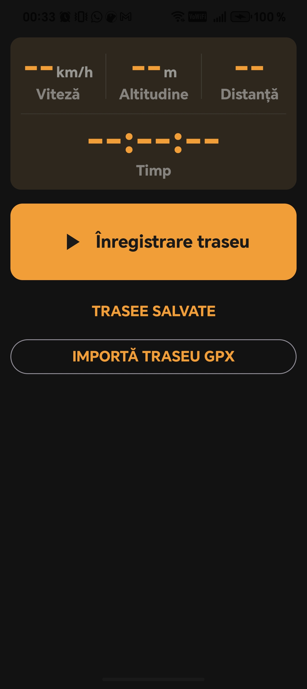 Înregistrare traseu GPS
